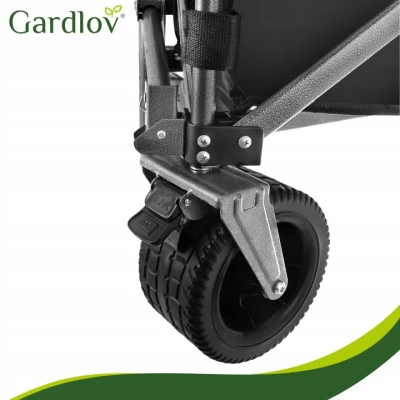 Gardlov 27543 Skladací záhradný vozík, nosnosť 200 kg, objem 150 l, rozmery 87 x 46 x 70 cm, čierny