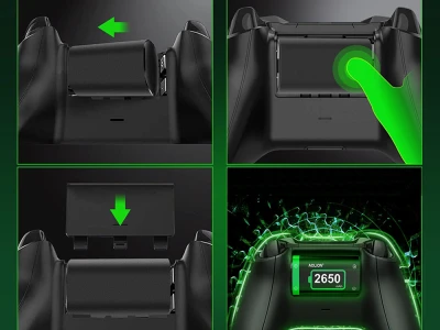 Verk 06405 Akumulátor 2x 2650 mAh pro ovladače Xbox Series X/S + nabíjecí stanice