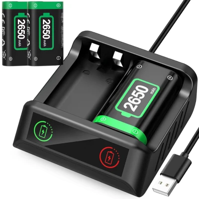 Verk 06405 Akumulátor 2x 2650 mAh pro ovladače Xbox Series X/S + nabíjecí stanice