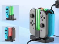 Verk 06406 Nabíjacia stanica pre 4x Joy-Con pre Nintendo Switch s LED podsvietením, USB-C