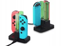 Verk 06406 Nabíjacia stanica pre 4x Joy-Con pre Nintendo Switch s LED podsvietením, USB-C