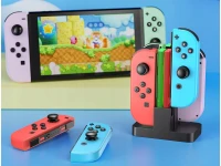 Verk 06406 Nabíjacia stanica pre 4x Joy-Con pre Nintendo Switch s LED podsvietením, USB-C