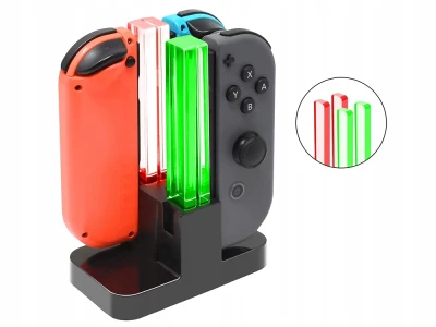 Verk 06406 Nabíjacia stanica pre 4x Joy-Con pre Nintendo Switch s LED podsvietením, USB-C
