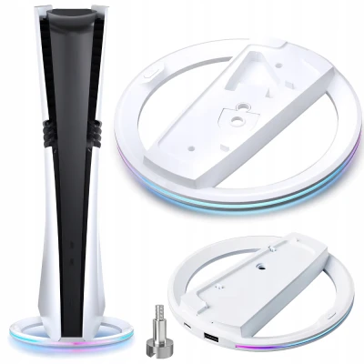 Verk 06410 Vertikální stojan pro PS5 / PS5 Slim / PS5 Pro s chlazením, USB, bílý
