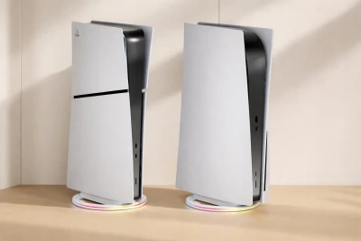 Verk 06410 Vertikální stojan pro PS5 / PS5 Slim / PS5 Pro s chlazením, USB, bílý