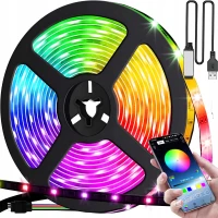 Verk 12438 LED pásek RGB 5 m s dálkovým ovládáním, Bluetooth, USB