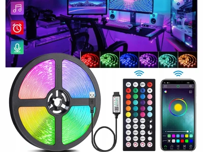 Verk 12438 LED pásek RGB 5 m s dálkovým ovládáním, Bluetooth, USB