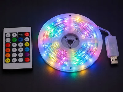 Verk 12446 LED pásek RGB, IP65, USB, Bluetooth, dálkové ovládání, 10 m