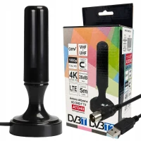 Verk 13157 Izbová anténa DVB-T2 TV FHD/4K MUX-8 LTE so zosilňovačom, čierna
