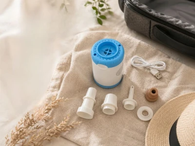 Verk 14688 Cestovný batoh s USB portom a kompresným vreckom + vákuová pumpa, čierny