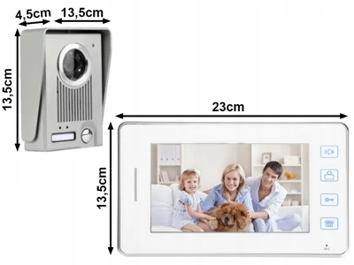 Verk 27801 Videovrátnik s LCD monitorom pre bránku a bránu, 220 V, biely