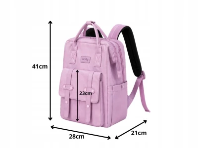 Verk 27816 Městský batoh s kapsami 41 x 28 x 21 cm, fialový