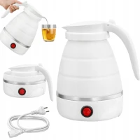 Verk 07483 Cestovná silikónová skladateľná kanvica 600 ml, 600 - 800 W, biela