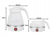 Verk 07483 Cestovná silikónová skladateľná kanvica 600 ml, 600 - 800 W, biela