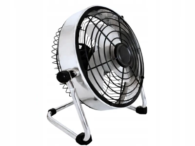 Verk 16042 Stolní ventilátor 22 cm, USB-C, 2 režimy, kovový, stříbrný