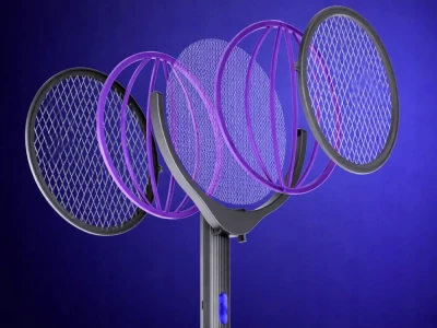 Verk 24661 Plácačka na mouchy elektrická 2 v 1, teleskopická, šedá