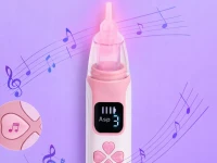Verk 27734 Dětská odsávačka nosních hlenů, USB, 4 koncovky, růžová