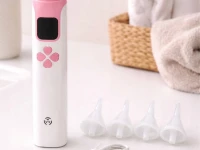 Verk 27734 Dětská odsávačka nosních hlenů, USB, 4 koncovky, růžová