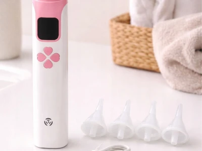 Verk 27734 Dětská odsávačka nosních hlenů, USB, 4 koncovky, růžová