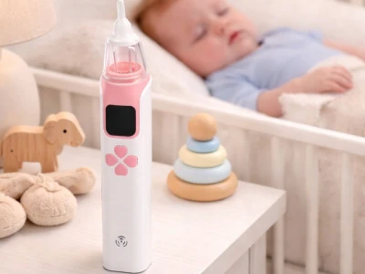 Verk 27734 Dětská odsávačka nosních hlenů, USB, 4 koncovky, růžová