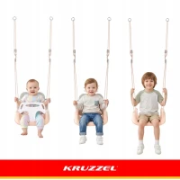 Kruzzel 27357 Detská hojdačka do 30 kg, 3 v 1, ružovo-sivá