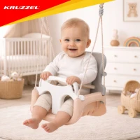 Kruzzel 27357 Detská hojdačka do 30 kg, 3 v 1, ružovo-sivá