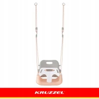 Kruzzel 27357 Detská hojdačka do 30 kg, 3 v 1, ružovo-sivá