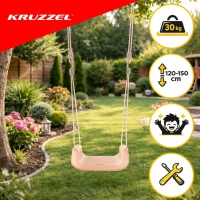Kruzzel 27357 Detská hojdačka do 30 kg, 3 v 1, ružovo-sivá