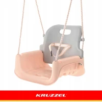 Kruzzel 27357 Detská hojdačka do 30 kg, 3 v 1, ružovo-sivá