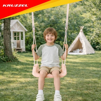 Kruzzel 27357 Detská hojdačka do 30 kg, 3 v 1, ružovo-sivá