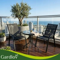 Gardlov 27568 Balkónová súprava - stôl + 2 stoličky, čierna 