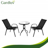 Gardlov 27568 Balkónová súprava - stôl + 2 stoličky, čierna 