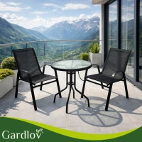Gardlov 27568 Balkónová súprava - stôl + 2 stoličky, čierna 