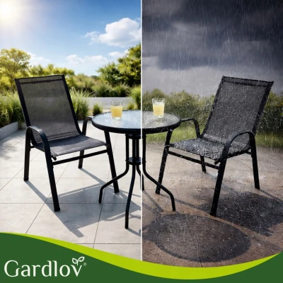 Gardlov 27568 Balkónová súprava - stôl + 2 stoličky, čierna 