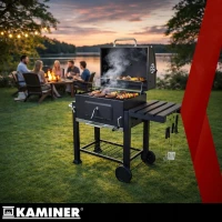 Kaminer 27319 Záhradný gril na drevené uhlie s vekom 120 x 116 x 55 cm