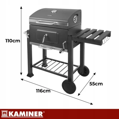 Kaminer 27319 Záhradný gril na drevené uhlie s vekom 120 x 116 x 55 cm