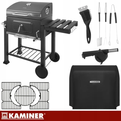 Kaminer 27319 Záhradný gril na drevené uhlie s vekom 120 x 116 x 55 cm