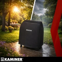Kaminer 27318 Zahradní gril na dřevěné uhlí s ochranným obalem 120 x 116 x 55 cm