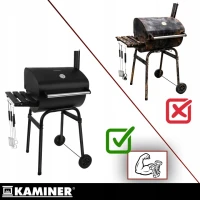 Kaminer 27316 Zahradní gril na dřevěné uhlí s víkem 117 x 82 x 51 cm