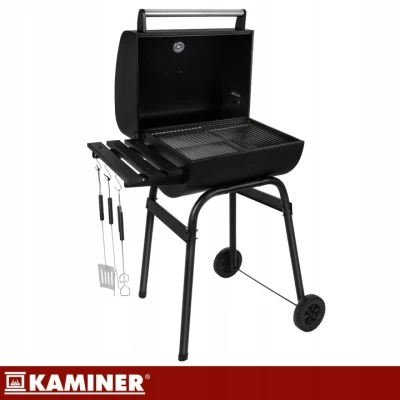 Kaminer 27316 Zahradní gril na dřevěné uhlí s víkem 117 x 82 x 51 cm