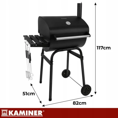 Kaminer 27316 Zahradní gril na dřevěné uhlí s víkem 117 x 82 x 51 cm