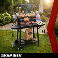Kaminer 27320 Záhradný gril na drevené uhlie s roštom 93 x 86 x 41 cm 