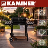 Kaminer 27320 Záhradný gril na drevené uhlie s roštom 93 x 86 x 41 cm 