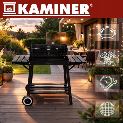 Kaminer 27320 Záhradný gril na drevené uhlie s roštom 93 x 86 x 41 cm 