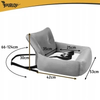 Purlov 27676 Autosedačka pro psy vel. L 53 x 42 x 30 cm, šedá