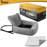 Purlov 27676 Autosedačka pro psy vel. L 53 x 42 x 30 cm, šedá