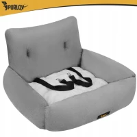 Purlov 27676 Autosedačka pro psy vel. L 53 x 42 x 30 cm, šedá