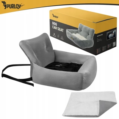 Purlov 27676 Autosedačka pro psy vel. L 53 x 42 x 30 cm, šedá