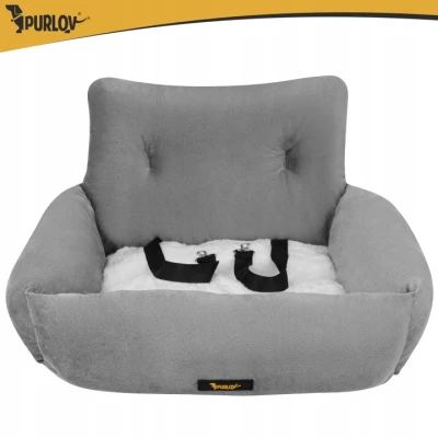 Purlov 27676 Autosedačka pro psy vel. L 53 x 42 x 30 cm, šedá