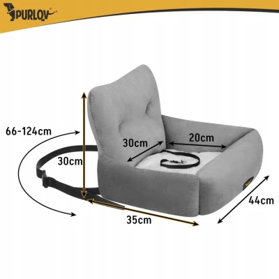 Purlov 27675 Autosedačka pro psy vel. S 44 x 35 x 30 cm, šedá
